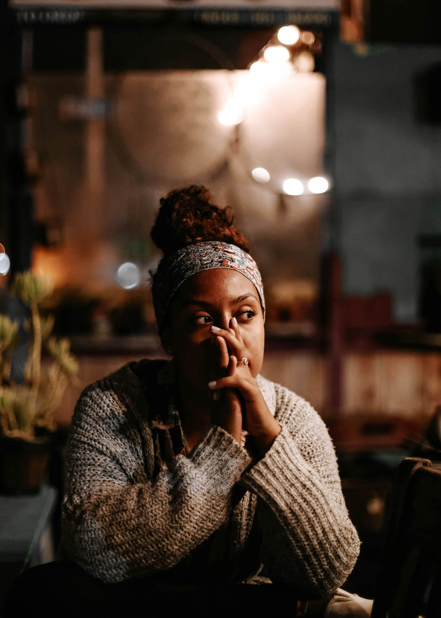 black woman looking concerned about her condition