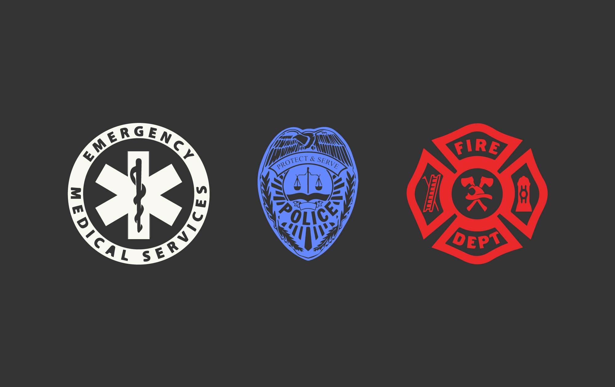 first responder logos police department and emergency services and fire department